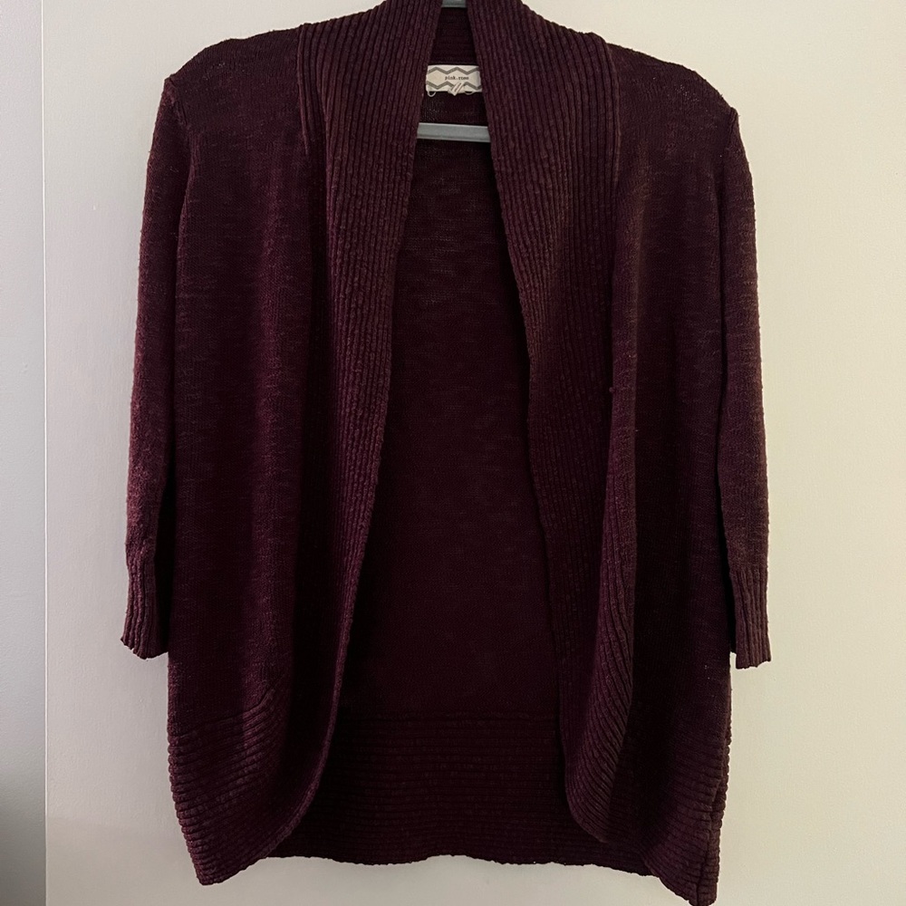 3/4” sleeve Pink Rose Sweater